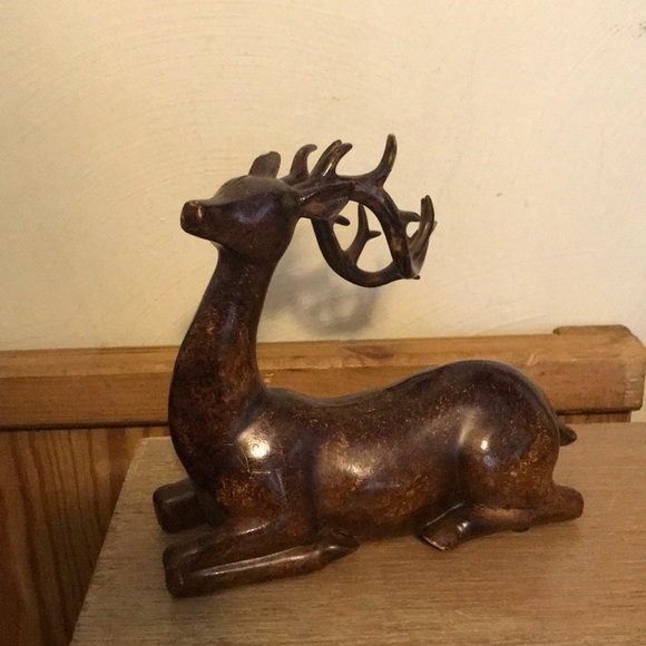 Other - Vintage Wood Deer Figure